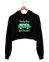 Quirkipedia TAKE THE ROAD LESS TRAVELLED TRAVEL Wanderlust, Biker Womens Crop Hoodies